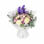 İthal Buket Beyaz Anastasia Lilagül Delphinium